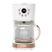 HADEN Drip Coffee Makers 7.5"Lx14"Hx9.5"W Drip Residential Plastic Ivory+Copper