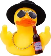 Mwmoeen Rubber Duck Car Dashboard Decorations Duck Car Ornaments with Top Hat Sunglasses Cute Prop for Car Accessories, Party Car Decoration Birthday Gift