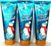 Bath Body Works FROSTED COCONUT SNOWBALL Ultra Shea Body Cream, 8 oz, NEW x 3