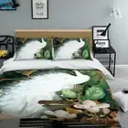 3D White Peacock NAO3628 Bed Pillowcases Quilt Duvet Cover Set Queen King Fay