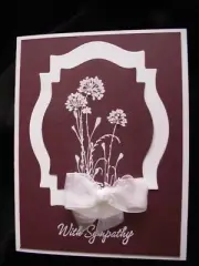 Handmade Burgundy Sympathy Card Using Stampin Up Rhinestones Spellbinders