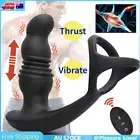 Thrusting Anal Vibrator Cock Ring Telescopic Butt Plug Prostate Massager Sex Toy