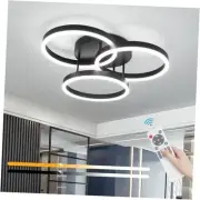 LED Modern Ceiling Light Fixture,48W Large Flush Mount Ceiling Lights Black