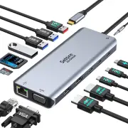 USB C Docking Station Dual Monitor,Usb C Dock Dual Display 2 HDMI Adapter,14 in