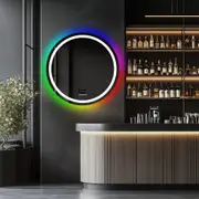 Round Bluetooth LED Mirror with Anti-Fog & Music