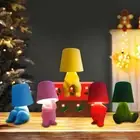 Bedside Touch Control Table Lamp Colorful Velvet, Cute Little Man LED Desk Decor