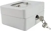 Household Safe Security Box Mini Portable Steel Lockable Cash Money Box(Grey)