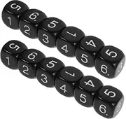 Generic 12pcs Number Dice Teaching Interactive Math Game Math Problem Solving Dice Math Manipulative Dice Math Problem Solving Game Multiplication and Division Dice Plastic Black