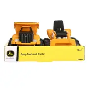 John Deere 15cm Sandbox Kids Dump Truck w/ Tractor Loader Play/Toys/18m+ Yellow