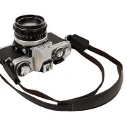 Black leather pad Camera neck shoulder strap for Film SLR DSLR RF Leica Digi