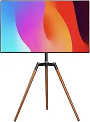 DAWNTREES Universal Tripod Easel TV Stand for 32-65 inch LED LCD Screen Flat Curved Screen, Height Adjustable Studio TV Display Stand with 140° Swivel for Bedroom, Living Room, Corner TV Stand