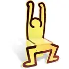 Keith Haring Childrens Chair / Decorational Object Yellow by Vilac