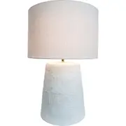 LVD Linen Shade Lamp Plantation Home/Room Decor Tabletop Light 42x65cm White