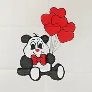 Set of 10 Vintage Panda Bear Screen Print Muslin Bits & Pieces by Ely 15" x 15"