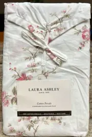 Laura Ashley Jessika Pink Cabbage Roses Cotton Standard Pillowcases Set Of 2