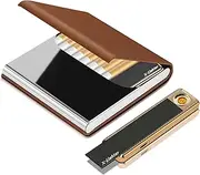 X-LIGHTER 2 Pack of Cigarette Case with Lighter for 100's King Size, Hold Whole Pack 100mm, Smell-Proof, Moisture-Proof Cigarette Holder Case for Men Women Gifts