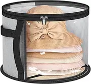 Hat Boxes for Women Storage - Clear Soft Hat Box with Zipper - Foldable Large Capacity Organizing Box, Multifunctional Hat Storage Bag for Gloves Plush Toys Scarf