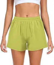 [ODAWA] Misty Rose Women's Basketball Shorts, Quick Dry Womens Swim Shorts Small