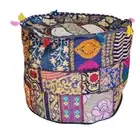 22" Indian Blue Handmade Cotton Patchwork Ottoman Pouf Cover Cushion Covers AU