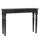 Light Black Solid Mahogany Wood Console Table Hallway Entry Wooden Display Shelf