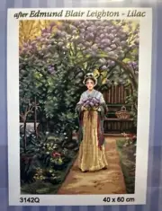 Printed needlepoint tapestry Orchidea 40x60 Cm Canvas Only Lilac