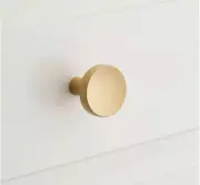 New 1" Satin Brass Lars Solid Brass Round Cabinet Knob by Signature Hardware