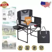 Portable Folding Chair with Side Table – 500 lbs Capacity for Outdoor Activities