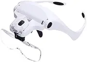 5 Lens LED Headset Glass Eyelash Extension Magnifying & Jeweler Magnifier Spec Glasses Hands Free