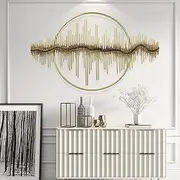 Golden Metal Wall Decor Creative Handmade Leaves Metal Wall Art for Living Room, Modern Home Decoration Light Luxury Artwork Housewarming Gifts