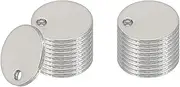 uxcell 18 Pcs Metal Stamping Blanks, 6mm Round Name Tags Stainless Steel Circle Blanks Label Flat Plate Disc with Hole for Laser Engraving Stamping Dog Tags Keychain Making, Silver Tone