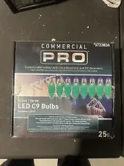GEMMY Commercial Pro 25 Ct C9 Green LED E17 Base Christmas String Light Bulbs