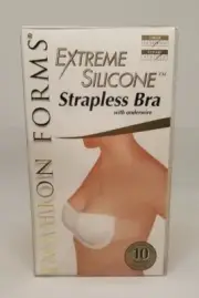 FASHION FORMS EXTREME SILICONE STRAPLESS BACKLESS UNDERWIRE BRA NUDE SIZE C $30