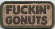 VELCRO® BRAND Fastener Morale HOOK PATCH Freakin Gonuts Multitan 1.5x3"