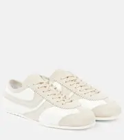 [Dries Van Noten] Dries Van Noten Suede-trimmed leather sneakers AU 9 white