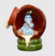 Hand Crafted Baby Lord Krishna Idol Figurine Statue Sculpture 4.5 inches