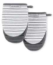 KitchenAid Gray Mini Oven Mitt Set 2-Pack - 5.5"x8"