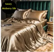 Blending Mulberry silk Bedding Set Fitted sheet 4pieces/ set Soft Bedding Set