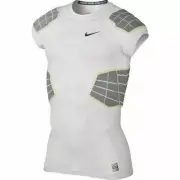 NIKE Pro Combat Hyperstrong 3.0 Compression 4 Pad White Football Shirt Mens XL