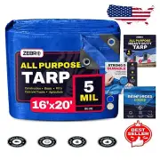 All-Purpose 16' x 20' Blue Waterproof Tarp - Durable, UV Resistant & Lightweight