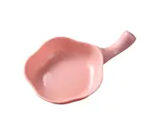 Seasoning Plate Flower Shape with Handle Small Size Plates Serving Saucers Bowl for Sauce-Pink