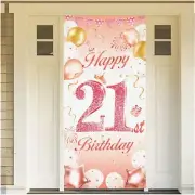 Rose Gold 21st Birthday Extravaganza Kit - Woman's Party Decor, Backdrop Door Ba