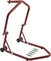 Front Bike Wheel Lift Paddock Stand Red Chock Garage Motorcycle Motorbike