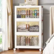 23QT Stackable Storage Bins, Plastic Drawer Storage, Foldable Closet Organize...