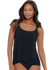 [Miraclesuit Swim] Razzle Dazzle Dazzle DD Cup Loose Fit Underwired Tankini Top in Black