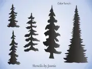 Joanie Stencil Rustic Pine Trees Reusable 7 mil Cabin Mountains DIY Art Signs