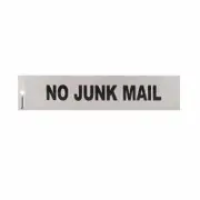 Sandleford 245 x 58mm No Junk Mail Silver Self Adhesive Sign