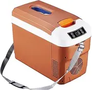 Portable Thermoelectric Cooler Heat/Cold Fridge 12L Portable Refrigerator for Truck Car Camping Beach Mountain Travel Connections 12V/24V&220V (Color : Brown)