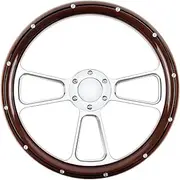 Universal Racing Steering Wheel, 14 Inch 6-Bolt Silver Aluminium 3-Spoke Rivet Classic Vintage Steering Wheel With Horn Button Racing Steering Wheel For Racing/Rally/Motorsport