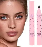 Pokronc Waterproof Freckles | Makeup Dot Pen | Waterproof 2 In 1 Fake Freckles Stamps Eye Liner Long Lasting for Skin Beauty Women Girl Natural Look Gathering