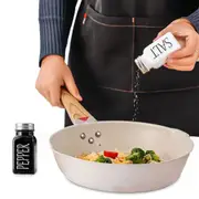 2Pcs Kitchen Salt and Pepper Shakers Set with Stainless Steel Lids for Restaurants